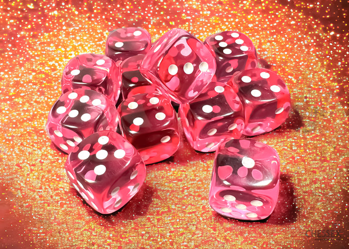 Chessex - CHX 23614 - Translucent - Pink/white - 16mm 12 Ct