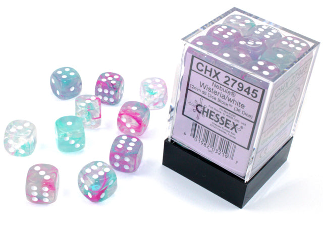 Chessex - CHX 27945 - Nebula - Wisteria/white - 12mm 36 Ct