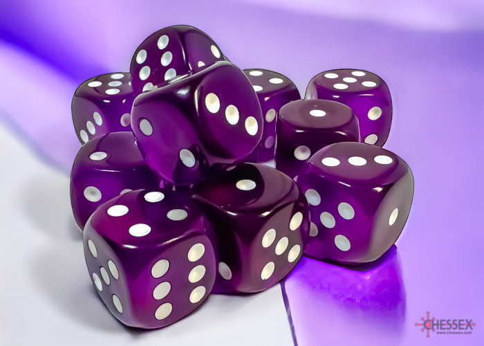 Chessex - CHX 23607 - Translucent - Purple/white - 16mm 12 Ct