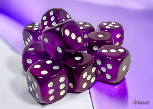 Chessex - CHX 23607 - Translucent - Purple/white - 16mm 12 Ct
