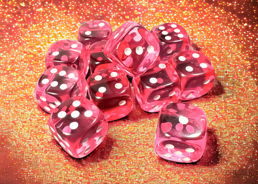 Chessex - CHX 23614 - Translucent - Pink/white - 16mm 12 Ct