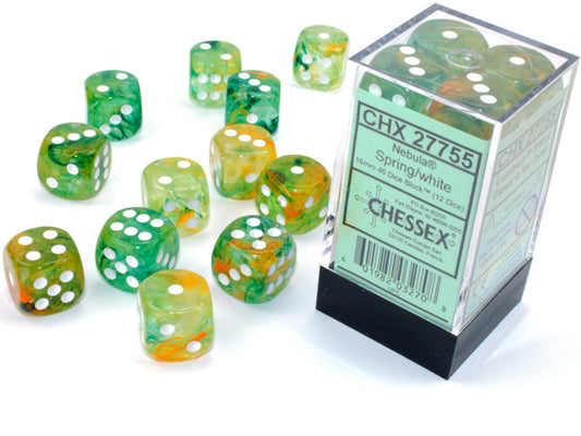 Chessex - CHX 27755 - Nebula - Spring/white - 16mm 12 Ct