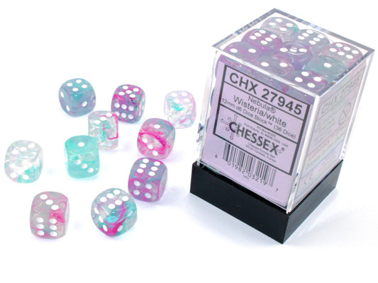 Chessex - CHX 27945 - Nebula - Wisteria/white - 12mm 36 Ct