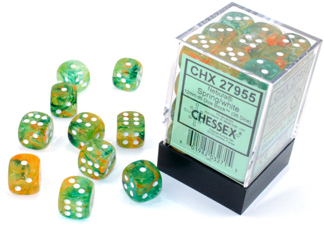 Chessex - CHX 27955 - Nebula - Spring/white - 12mm 36 Ct