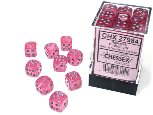 Chessex - CHX 27984 - Borealis - Pink/silver - 12mm 36 Ct