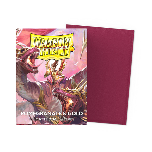 Dragon Shield - Standard Size - Dual Matte Sleeves - Pomegranate & Gold