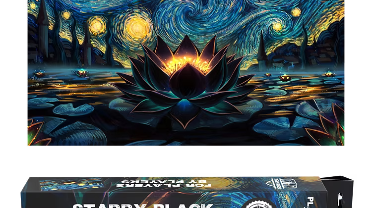 Realm Guard - Playmat - Stitched Edge - Starry Black Lotus