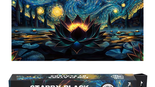 Realm Guard - Playmat - Stitched Edge - Starry Black Lotus